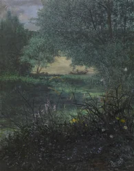 Rybář, 1865 (wc, kvaš a pero a inkoust na papíře)